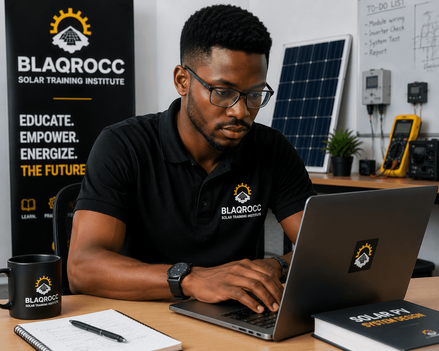 BlaqRocc student studying solar system design