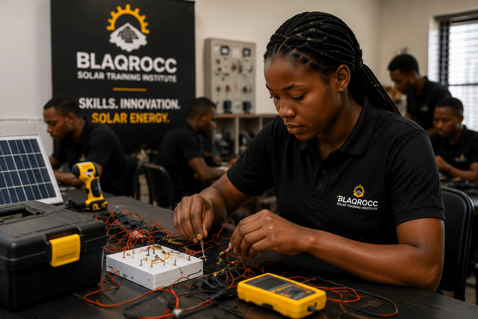 Student working on electrical systems